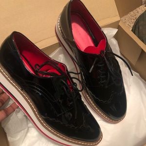 Zara string up loafers